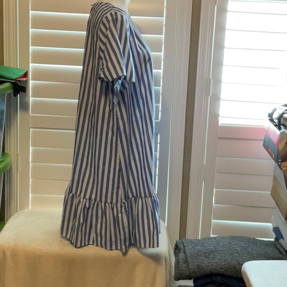 SHEIN Blue and White Striped Midi Dress - Picture 2 of 8